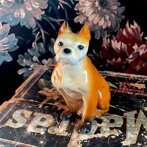 Resin Boxer Dog Statue | Vintage